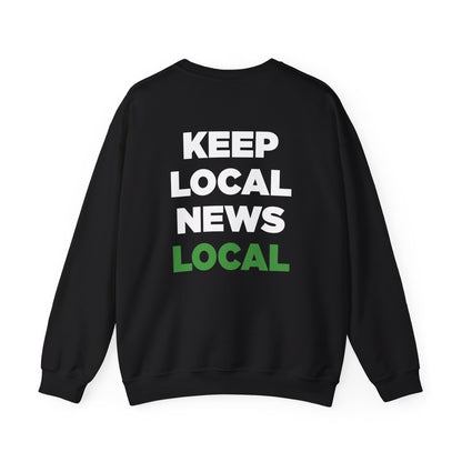 LNP Crewneck Sweatshirt | "Keep Local News Local" - Black